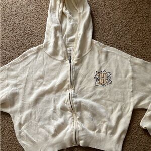 Women's Cream Hooded Sweater